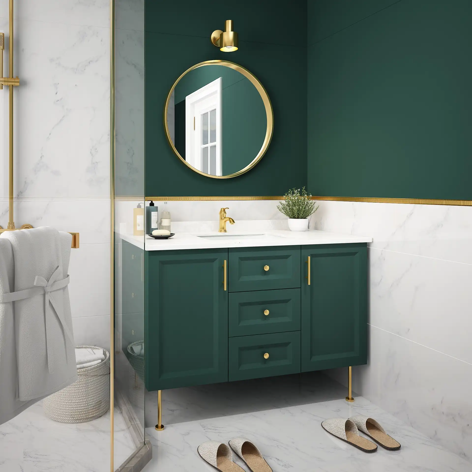 Assisted Living Vanity Specs: Safety, Comfort and Compliance in One Unit 1 Elegant bathroom vanity with soft-close doors for assisted living bathrooms
