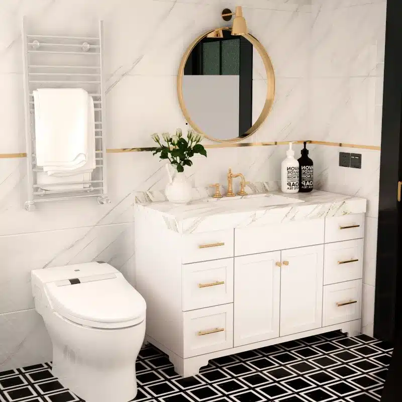UKCA vs CE: Selling Bathroom Cabinets in Great Britain and Northern Ireland 3 Bathroom vanity cabinet for UK import compliance