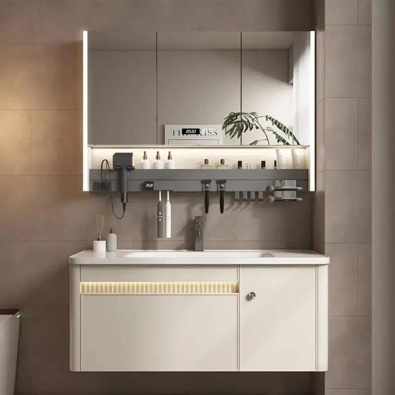 Prop 65 for Vanity Imports: What California Compliance Means for Distributors 2 Plywood bathroom vanity built with E1 CARB P2 boards