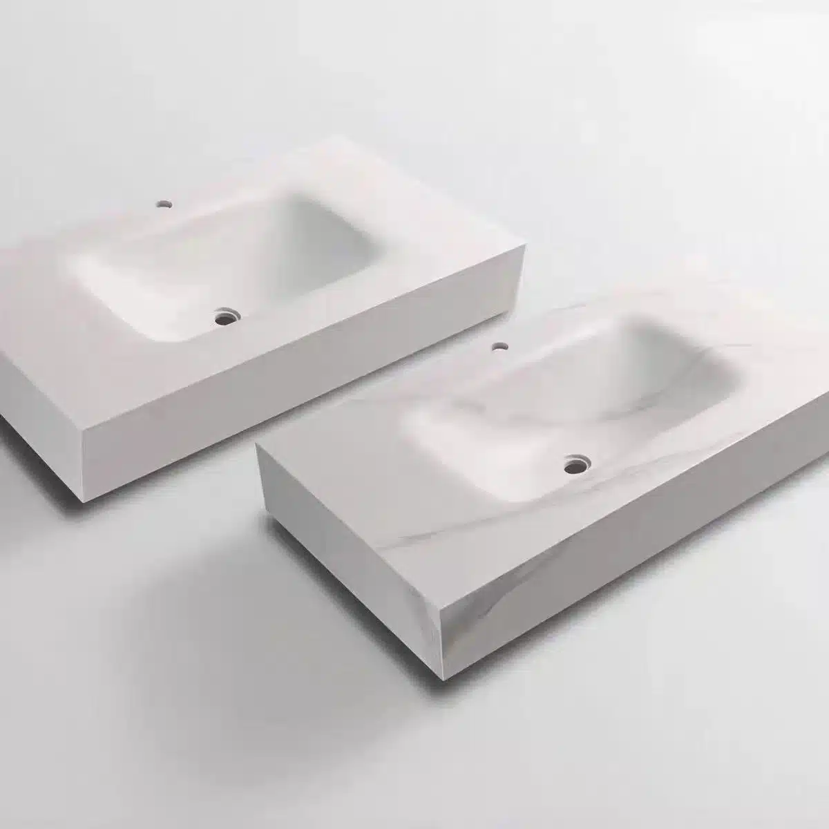 Sintered stone basin surface for countertop protection