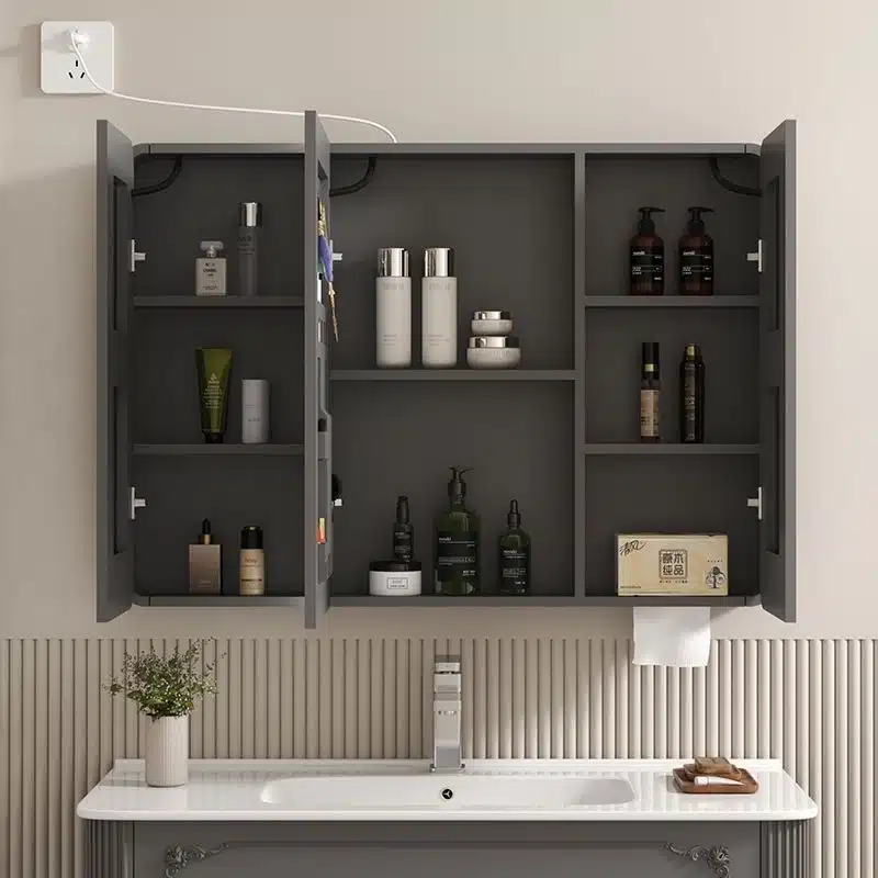 Boutique Hotel Bathroom Vanity: Compact Specs Guide 3 Bathroom mirror cabinet for hotel guest bathrooms