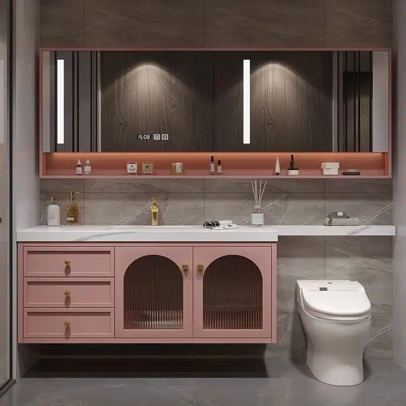 Branded Hardware Programs: Custom Hinges, Handles and Logos at 15-Unit MOQ 3 Solid wood bathroom vanity