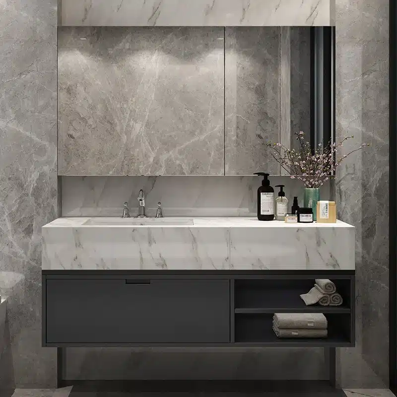 RTA Vanity Installation Checklist: 12 Steps for Job Sites 2 Assembled bathroom cabinet unit for job site installation