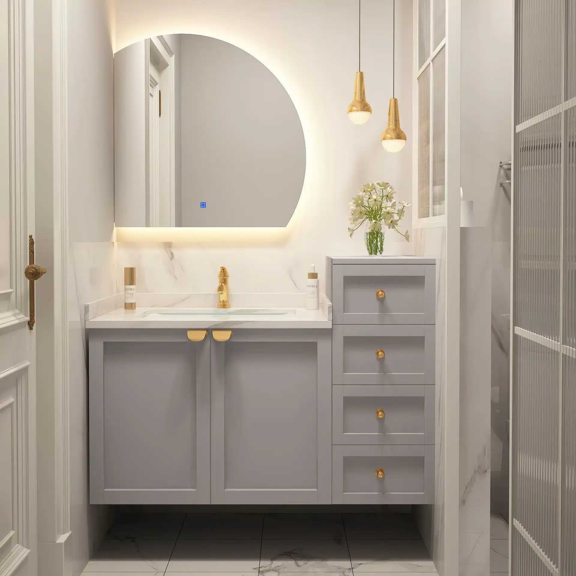 Solid Wood Waterproofing: How Multi-Layer PU Coatings Protect Vanities 2 solid wood vanity cabinet with protective PU finish