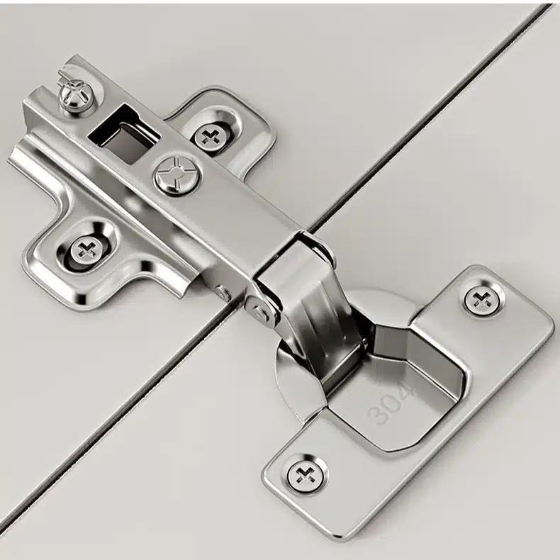 Hinge Types for Vanity Doors: Clip-On vs Screw-On for Commercial Use 1 close-up of 304 stainless steel vanity door hinge