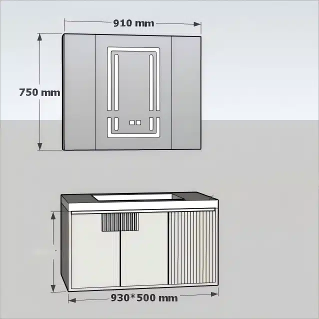Landed Cost for Trial Orders: Comparing 15-Unit Air vs 500-Unit Sea Scenarios 1 bathroom vanity dimension drawing used for freight volume calculation